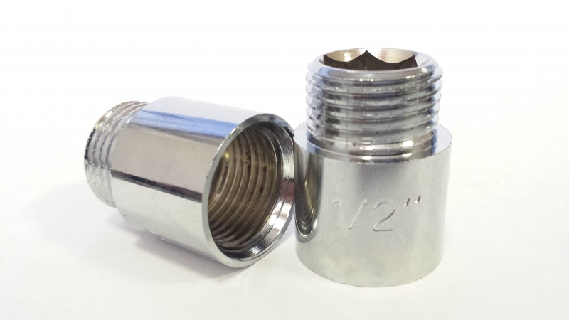 Удлинитель ВН-НР 1/2"х1/2" хром. Удлинитель для полотенцесушителя фото